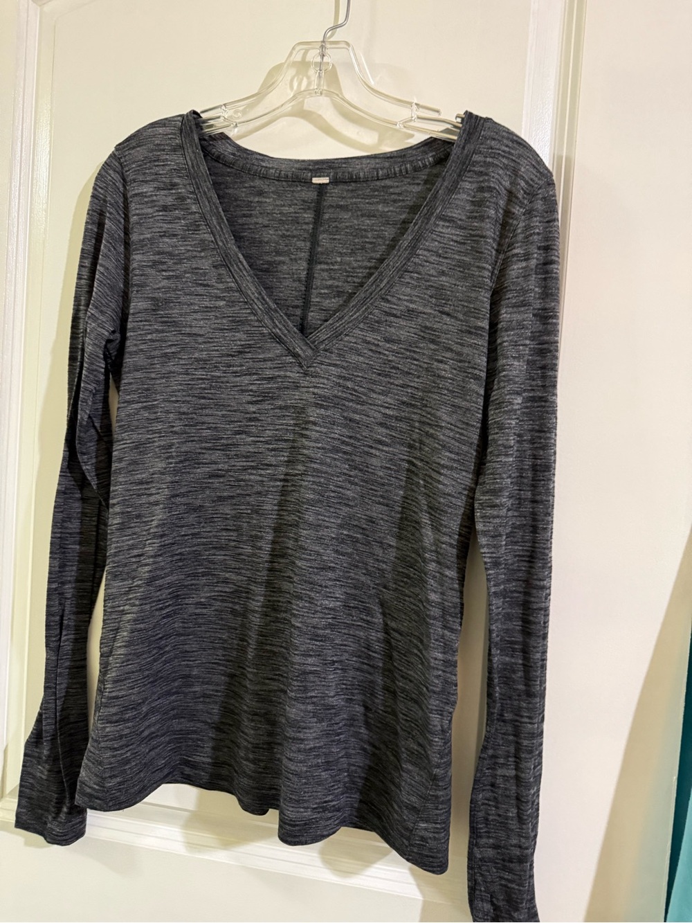 lululemon athletica Charcoal Gray Long-Sleeve V-Neck Top